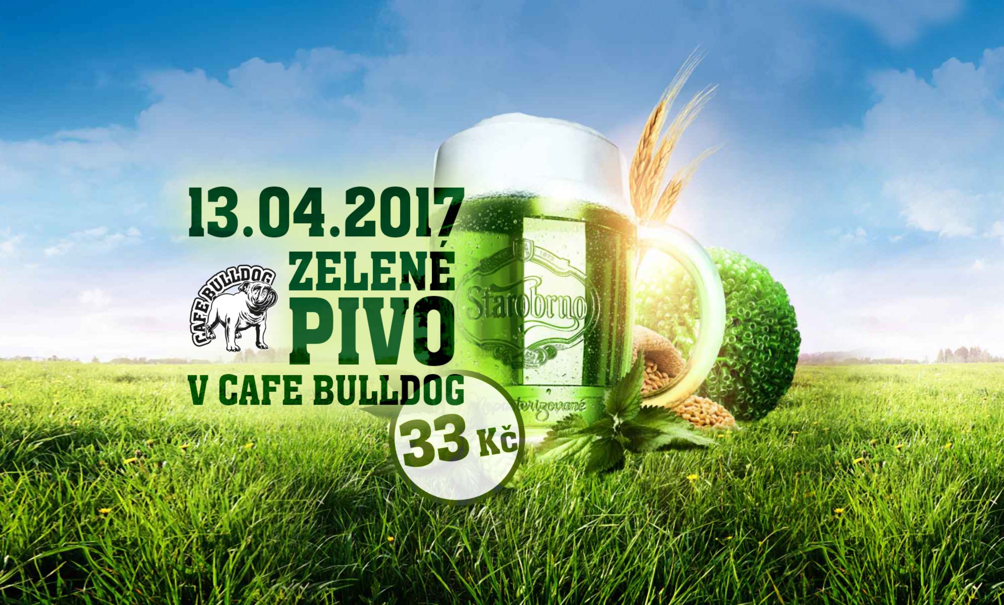 Zelený čtvrtek a Zelené pivo v Cafe Bulldog